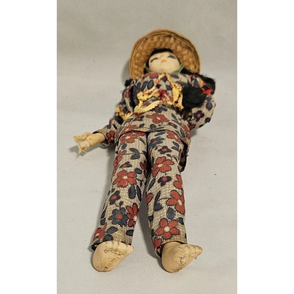 Vintage Nylon Doll, Asian Woman in Traditional Dress with Baby, 13